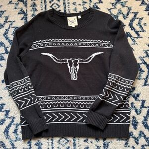 Cotton&Rye outfitters longhorn black sweater